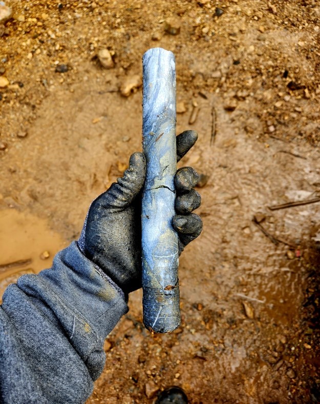 Figure 2. Photograph of backpack drill core from the Historic Mining Zone