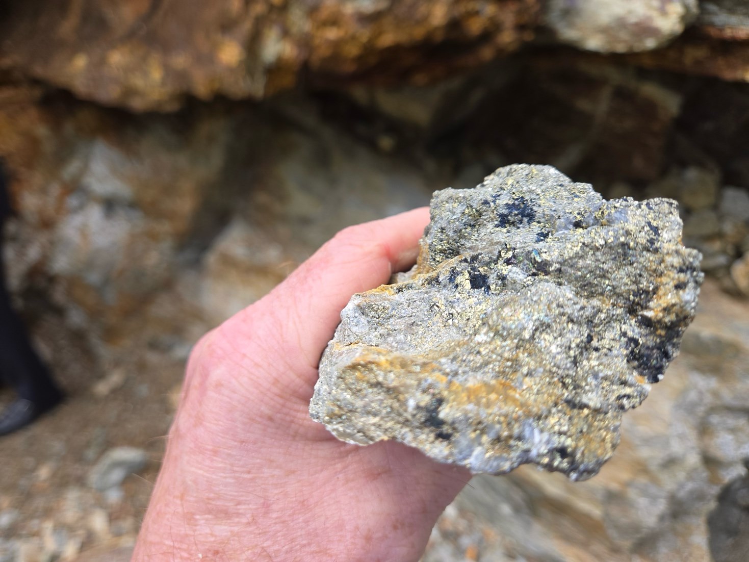 Photograph 2 – Close up of a chunk of material used to build a section of the new logging road.