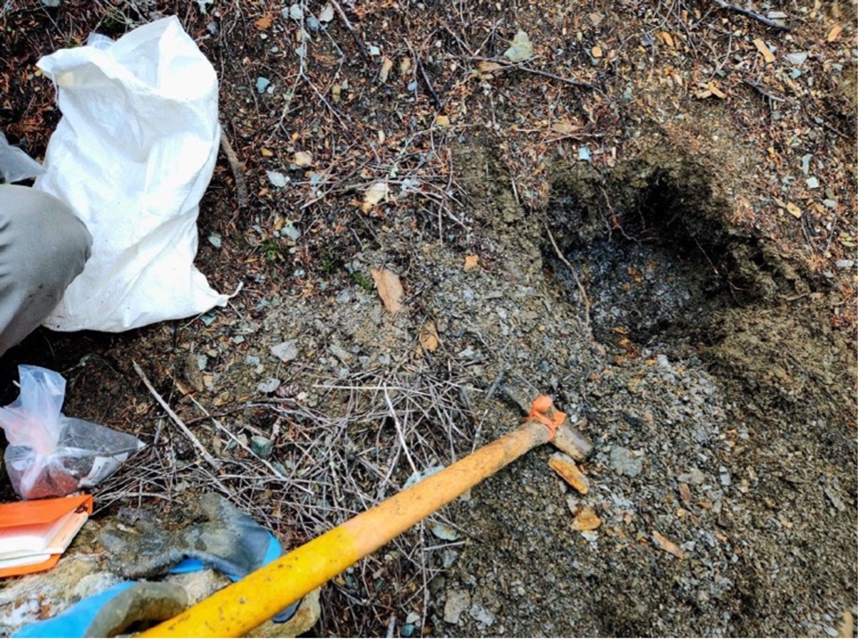 Figure 2. Sample bag collected from waste rock pile