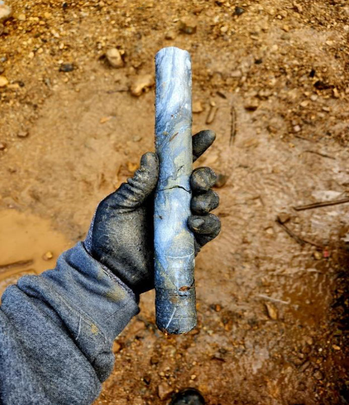Figure 2. Photograph of backpack drill core from the Historic Mining Zone