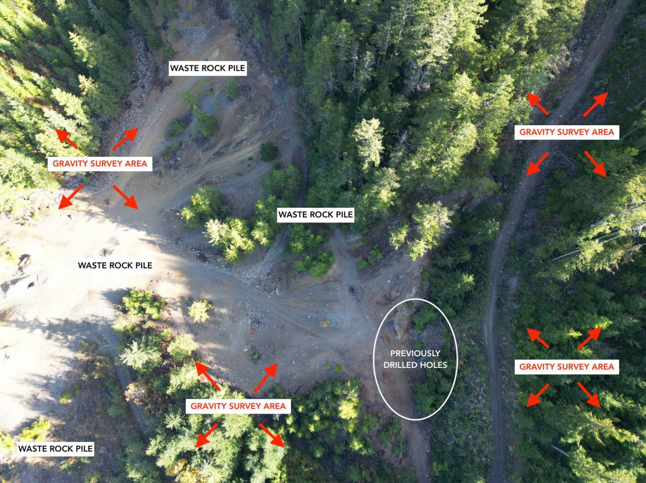 Figure 4: Ground gravity geophysics to determine size/depth of VMS plate