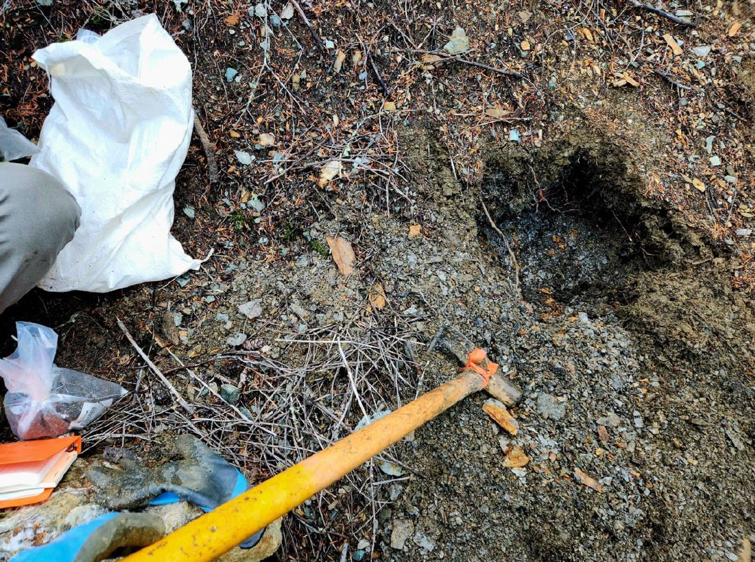 Figure 6: Sample bag collected from waste rock pile