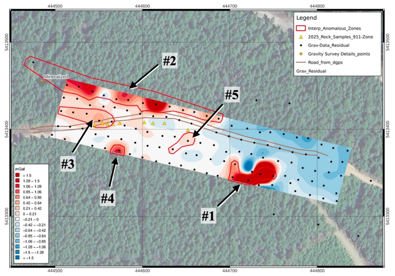 Map 2 · Interpreted Anomalies, Residual Gravity